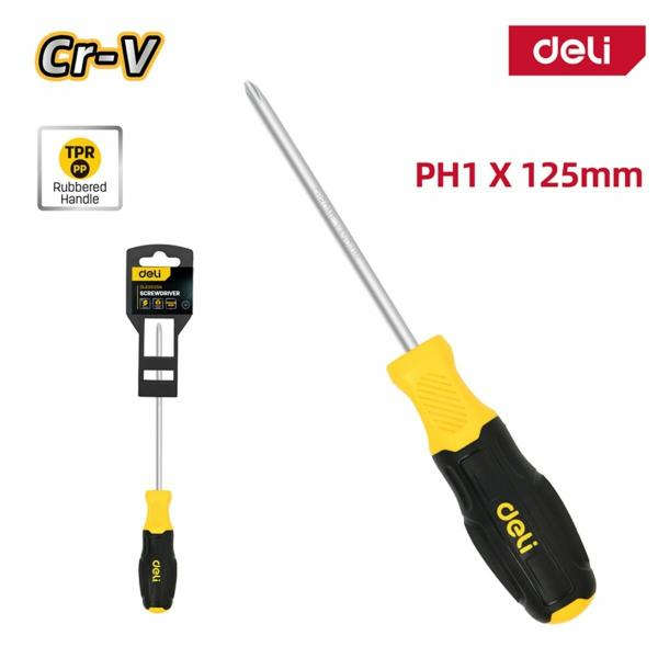 Deli Phillips screwdriver PH1 with 100 mm shaft length DL635100