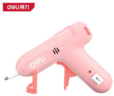 Deli 20W hot melt glue gun with 10 glue sticks, pink DL390022