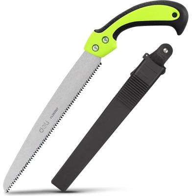 Deli Garden hand saw with sheath, 270 mm blade length, 65Mn steel, 7 TPI tooth pitch, rubberized ergonomic handle DL580927
