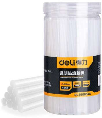 Deli Hot melt glue sticks pack 7mm x 100mm, 55 pcs transparent DL390055A