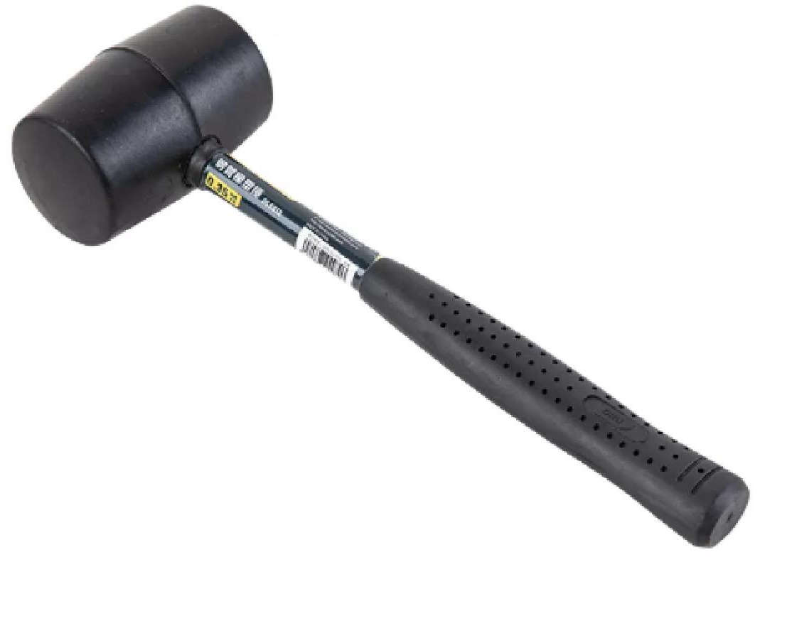Deli 12oz double-sided rubber hammer with steel handle for non-marring impact DL5612