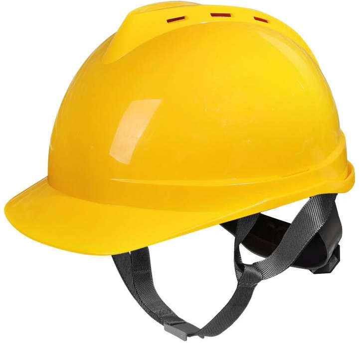 Deli Safety helmet yellow PE adjustable head size 51-64 cm for construction use DL525011