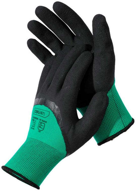 Deli Latex foam coated anti-slip durable labor protection gloves size L, black, 12 pairs DL521034