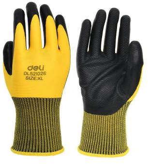 Deli Yellow scratch-resistant rubber gloves DL521026