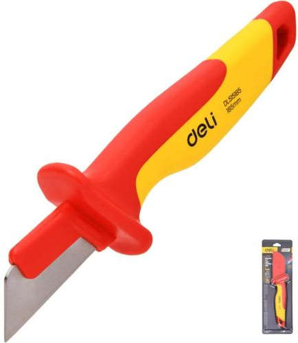 Deli Insulated flat cable stripping knife 185mm stainless steel blade DL515185
