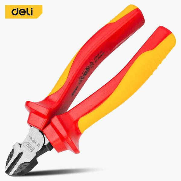 Deli 6" insulated labor-saving diagonal cutting pliers 1000V Cr-V steel DL512206