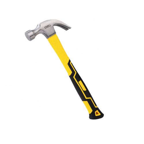 Deli Claw hammer with 0.5kg carbon steel head and fiberglass handle DL5002