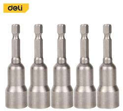 Deli Magnetic impact socket adaptor set, 5 pieces, 10 mm alloy steel with sandblasted finish DL4810