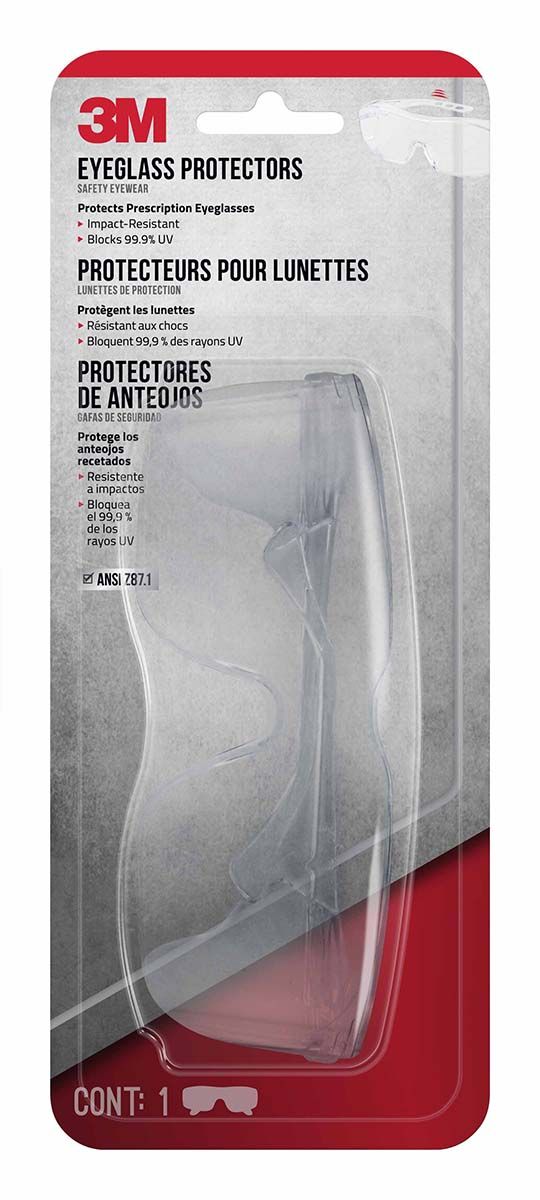 3M-ثري أم واقيات نظارات امان مضادة للخدش، عدسات شفافة، مقاومة للصدمات، تحجب 99.9% من الأشعة فوق البنفسجية 47030H1-DC
