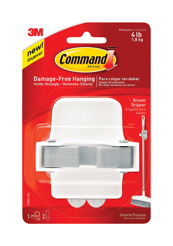 3M Command Large Broom Gripper 3-1/3 in. L Plastic 1.81 kg. 1 pk 17007-ES