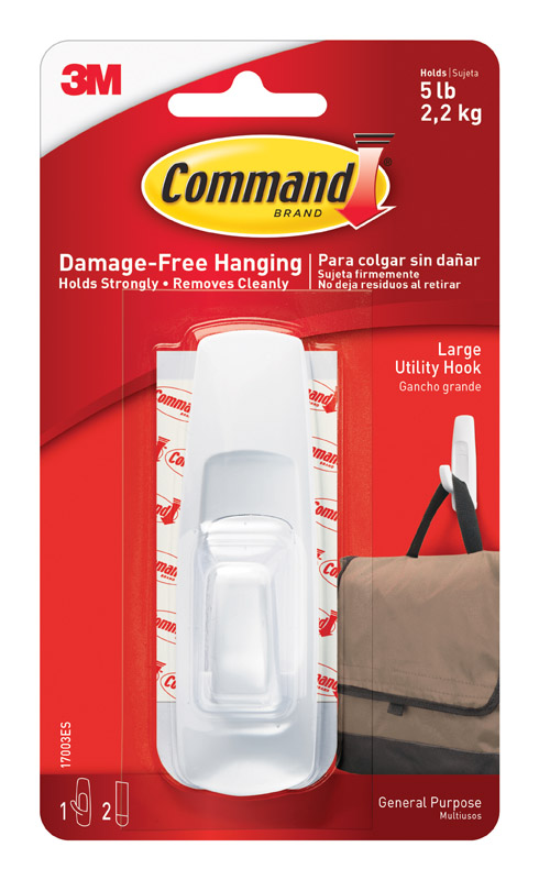 3M Command Utility Hook, Large, Capacity 2.2 KG, White 17003ES