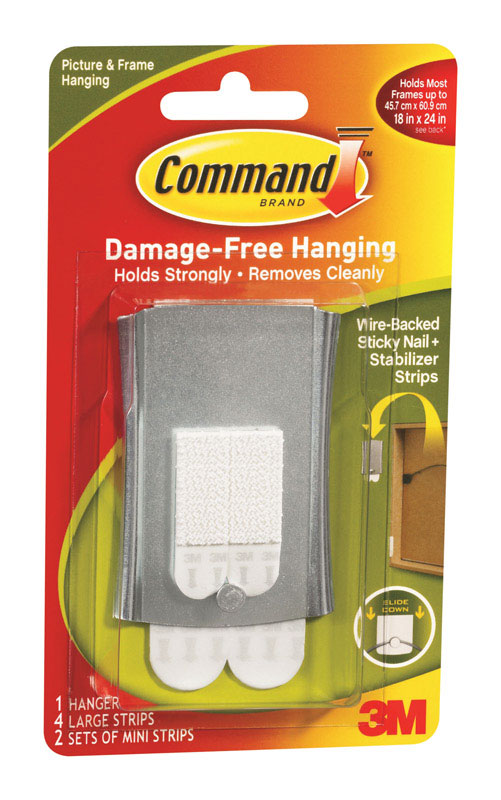 3M Sticky Nail Wired Back Hanger White 1 Pk 17048-ES
