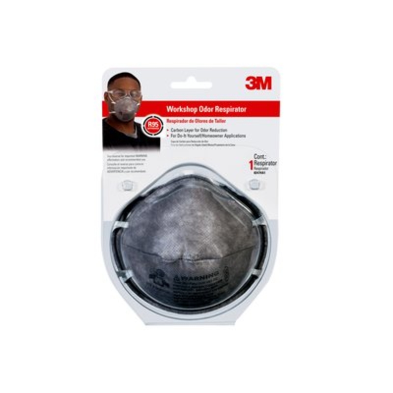 3M-ثري أم قناع تنفس N95 رمادي اللون، عبوة واحدة 8247H1-DC