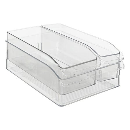 5Five Simply Smart 3-Pcs Fridge Storage Bins, Polyethylene Terephthalate, Clear 190048