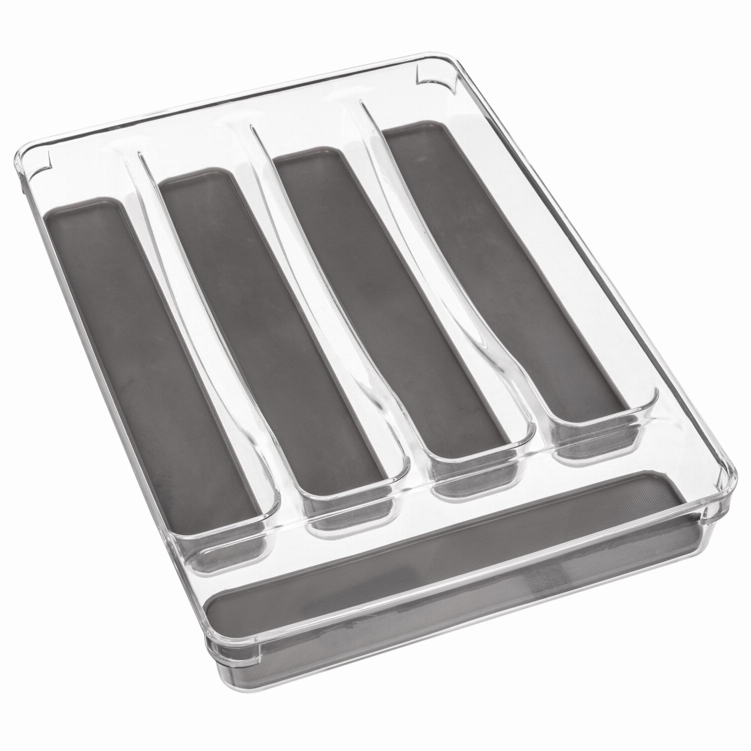 5Five Simply Smart 5-Section Cutlery Holder, Plastic, Clear 146502