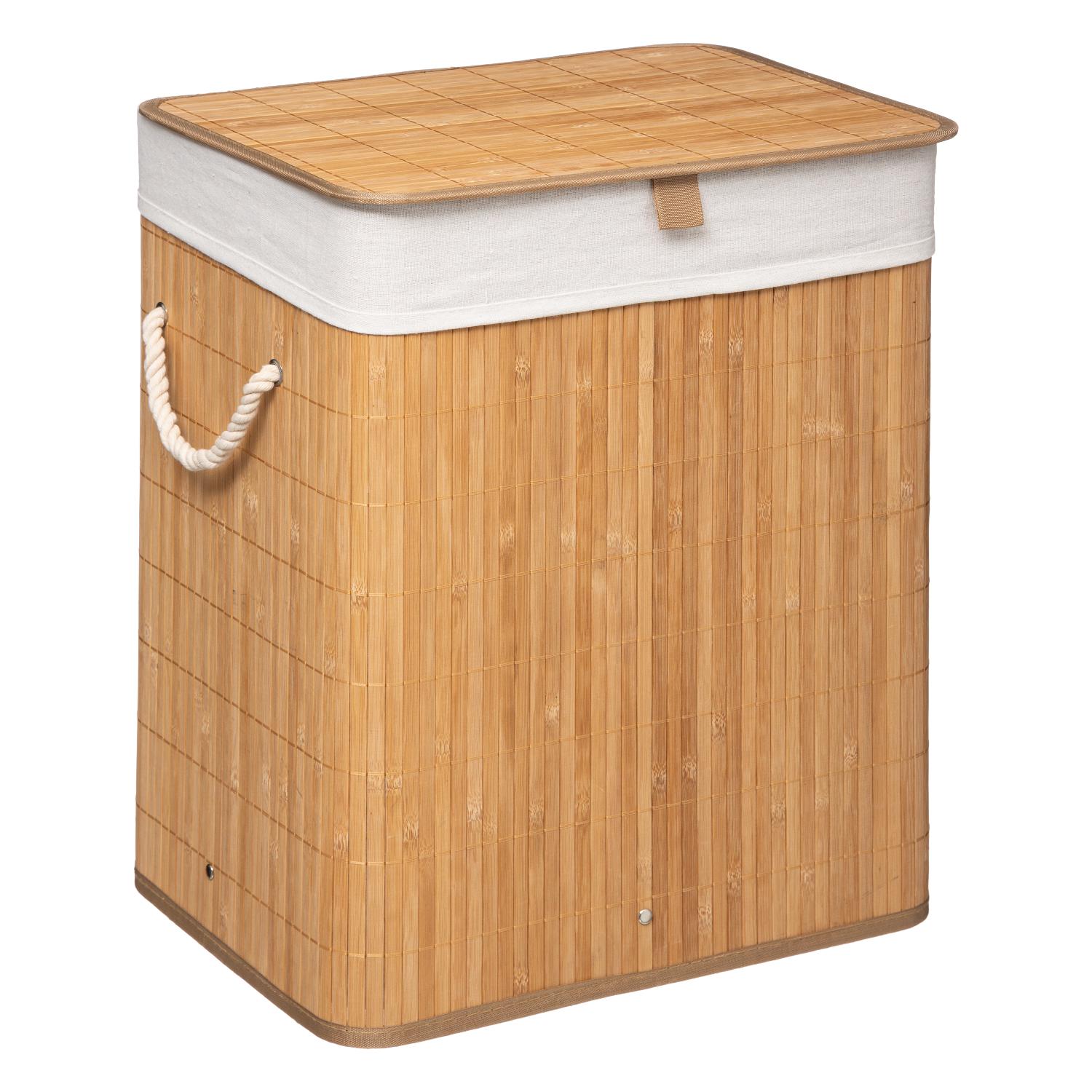 5Five Simply Smart Bas Laundry Basket, 60 Ltrs, Natural Bamboo 161045A