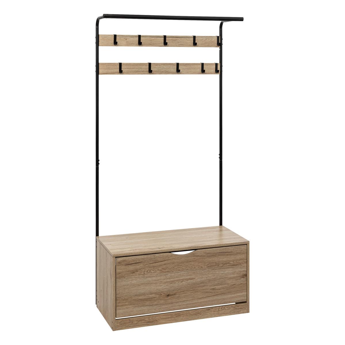 5Five Simply Smart Jano 3-in-1 Locker/Shoe Rack Closet, Capacity 12 Pairs, 175 x 80 x 35 cm, Wood/Metal 193000