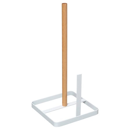 5Five Simply Smart Modern Kitchen Roll Holder, Metal/Wood, White 167791A