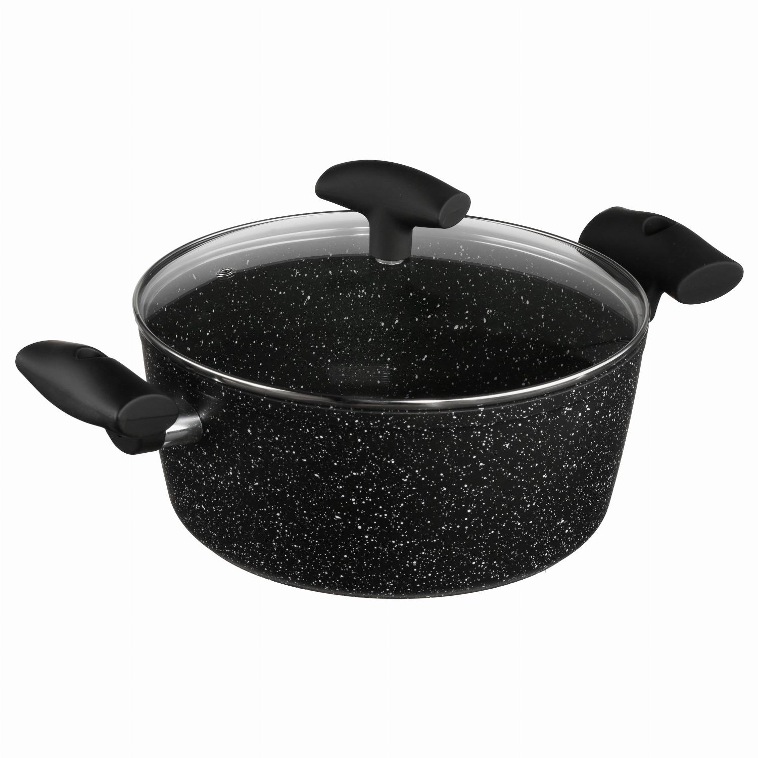 5Five Simply Smart Saute Pan with Lid, 24 cm, Forged Aluminum, Black 111008