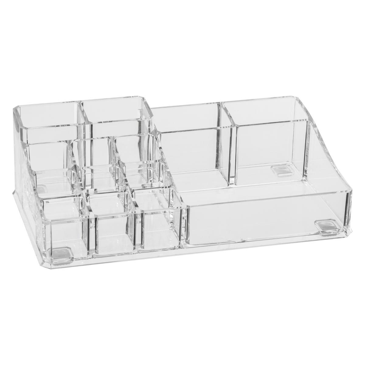 5Five Simply Smart Selena Makeup Organizer, Large, 22.3 x 7 x 12.7 cm H, Polystyrene, Clear 155910