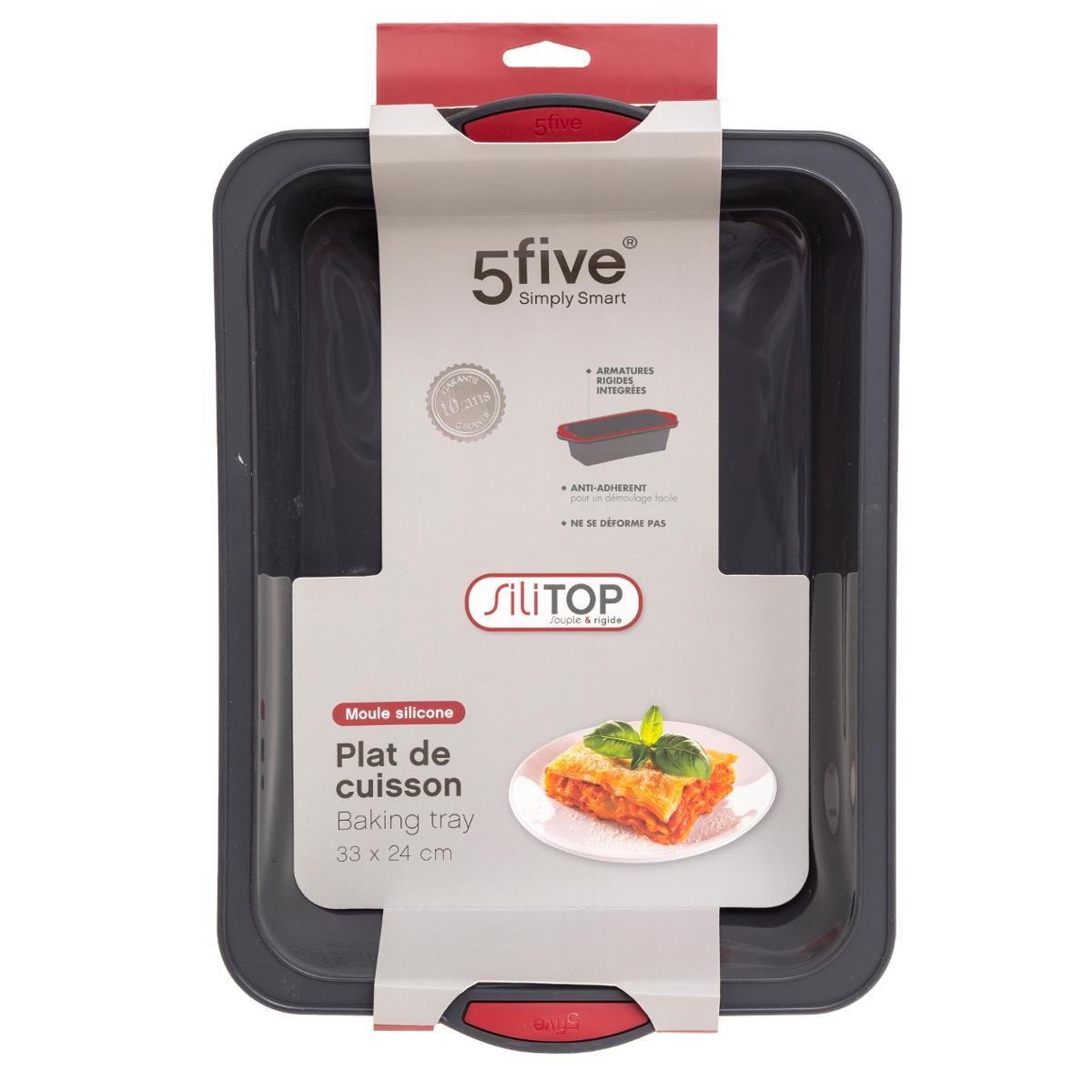 5Five Simply Smart Silitop Silicone Baking Dish, 33.3 x 23.5 x 5.9 cm, Taupe Color 124552