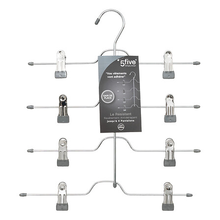 5Five Simply Smart Skirt Hanger with Clips, Metal/PVC 151533