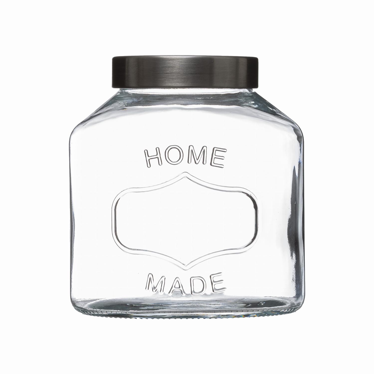 5Five Simply Smart Home Glass Jar, 1 Ltr, Stainless Steel Lid 179631