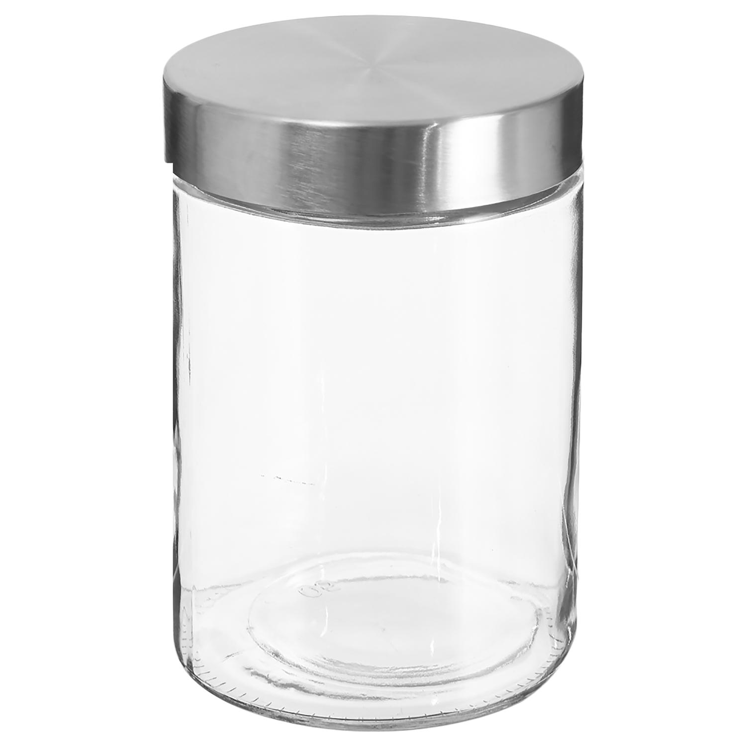 5Five Simply Smart Nixo Glass Jar, 1.2 Ltrs, Stainless Steel Lid 135297
