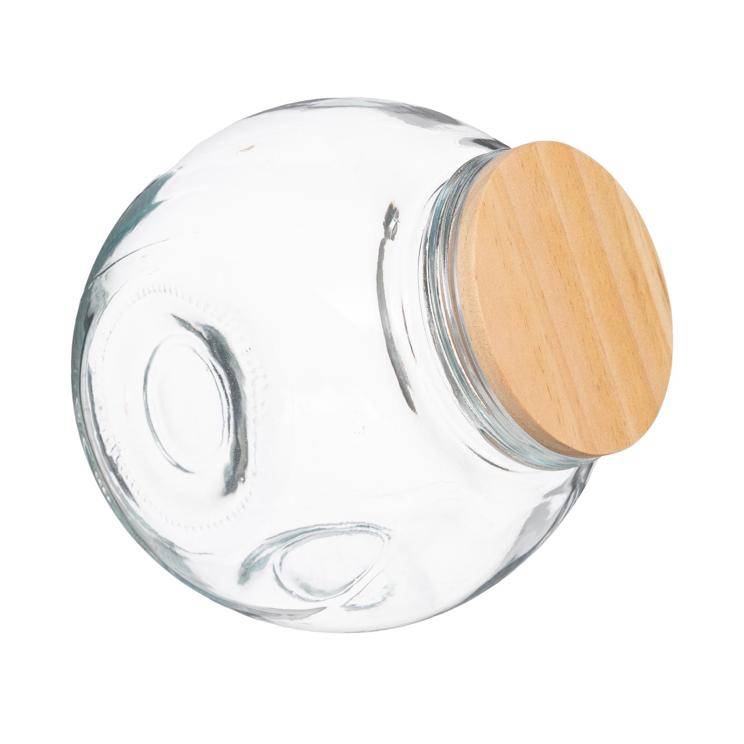 5Five Simply Smart Wording Tilted Jar, 1.5 Ltrs, Wooden Lid 60200697