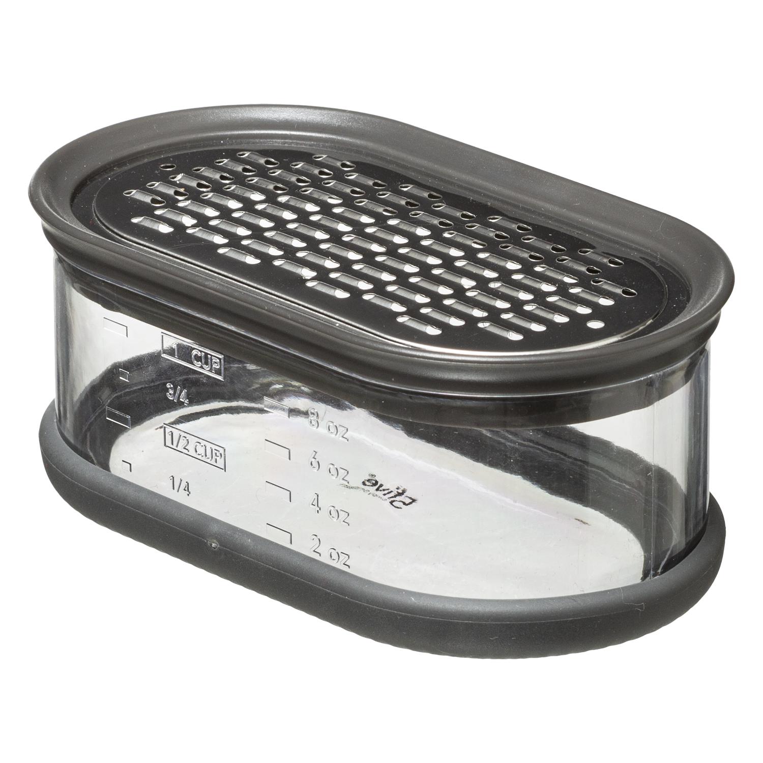 5Five Simply Smart Grater with Collection Box, Stainless Steel/Clear Plastic 151436