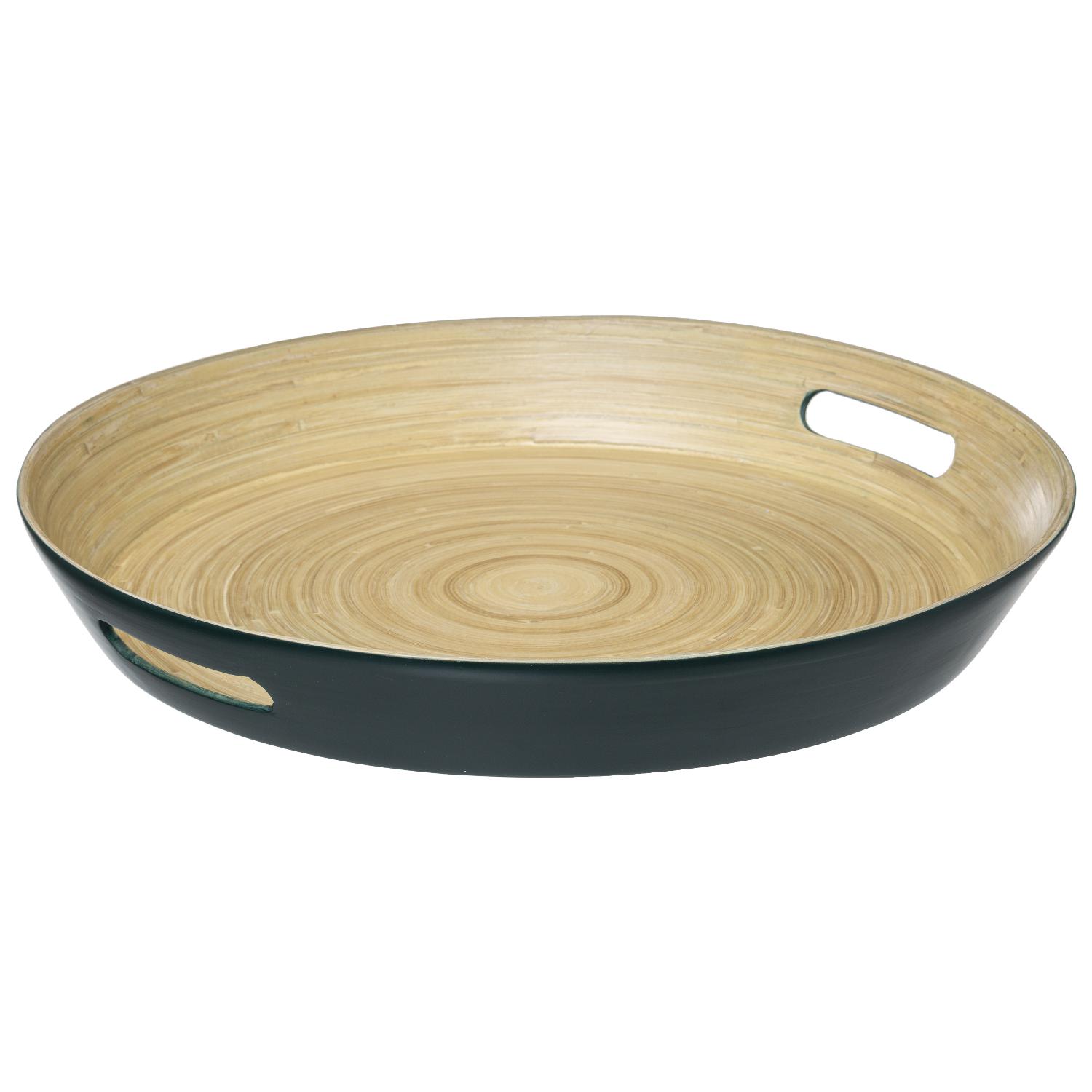 5Five Simply Smart Modern Bamboo Tray, 42 cm Dia, Blue/Natural 154107J