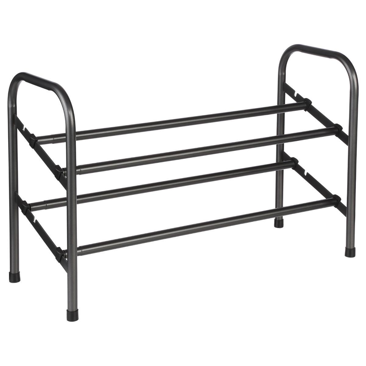 5Five Simply Smart 2-Tier Shoe Rack, Capacity 10-Pairs, 115 x 23.5 x 39 cm H, Metal, Gray Color 119322