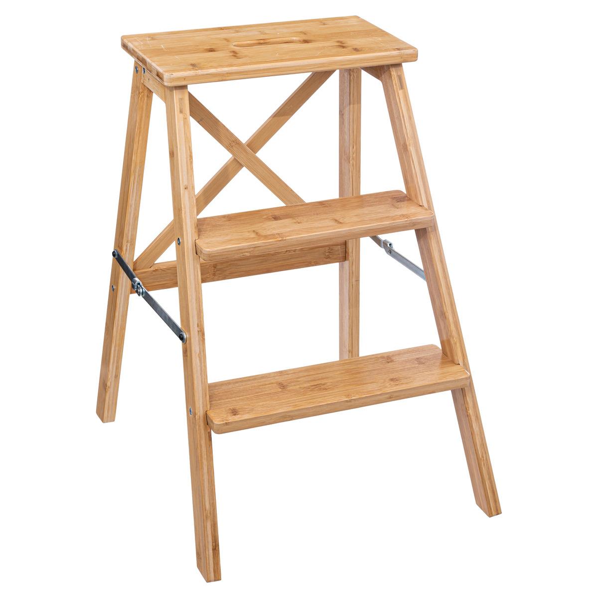 5Five Simply Smart 3-Step Stool, Foldable, Bamboo 186149
