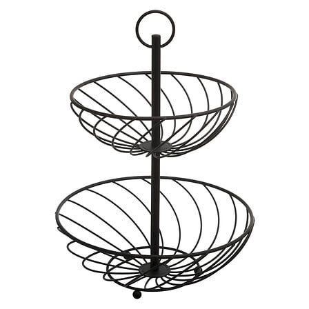 5Five Simply Smart Torsade 2-Tier Fruits Basket, Steel, Black 160621B