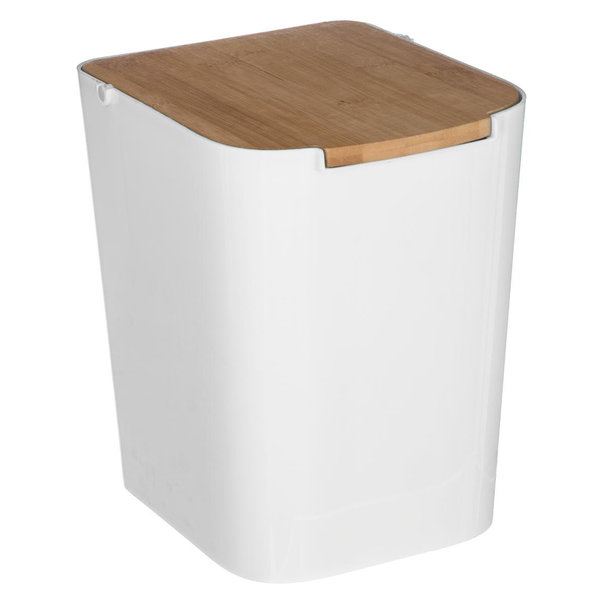 5Five Simply Smart 5Five Simply Smart 5five Simply Smart Natureo Wastebasket 5 Ltrs Polypropylene Bamboo Lid 155924a LID155924a 5000 ml white capacity: 5000ml