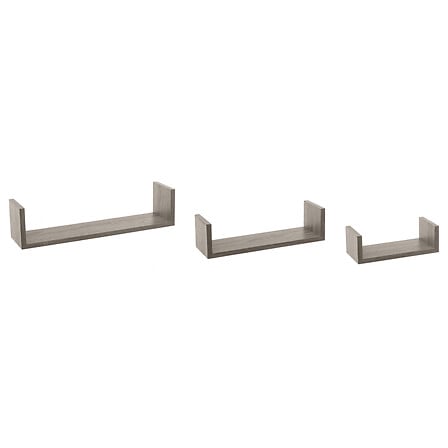 5Five Simply Smart Fixy Wall Shelves with Edging, Set of 3, Assorted Sizes, MDF E1, Gray Oak 138955D