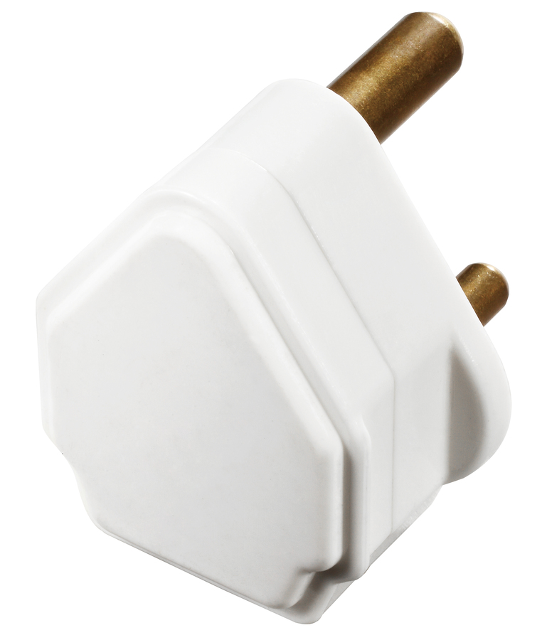 Ace 15 AMPS British Plug, 220v 240v 50HZ, Round Pin Plug, White PT15W-AS