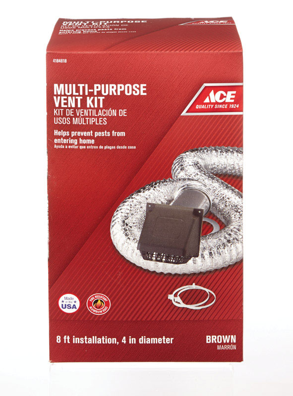 Ace 2.44 m. L X 4 In. Dia. Dryer Vent Kit Brown ACERK8BF