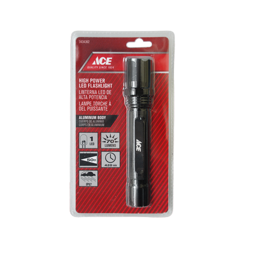 Ace 1 LED Flashlight, 70 Lumens, 1W, Aluminum Black ST-5198-1W