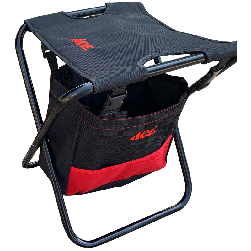 Ace Folding Garden Stool, Oxford Fabric, Black/Red 6698