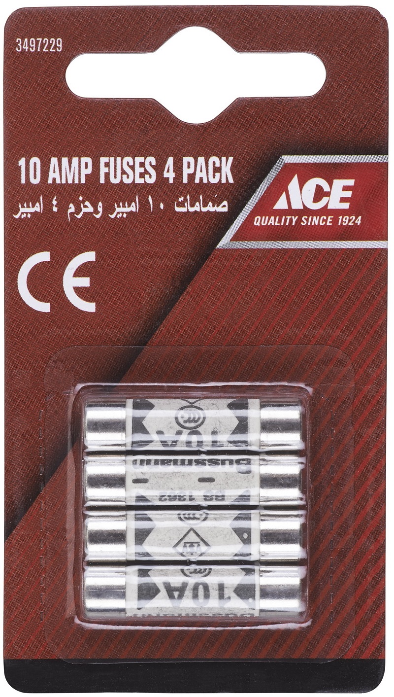 ايس فيوزات، 10 امبير، عبوة من 4 FUSE10-AS