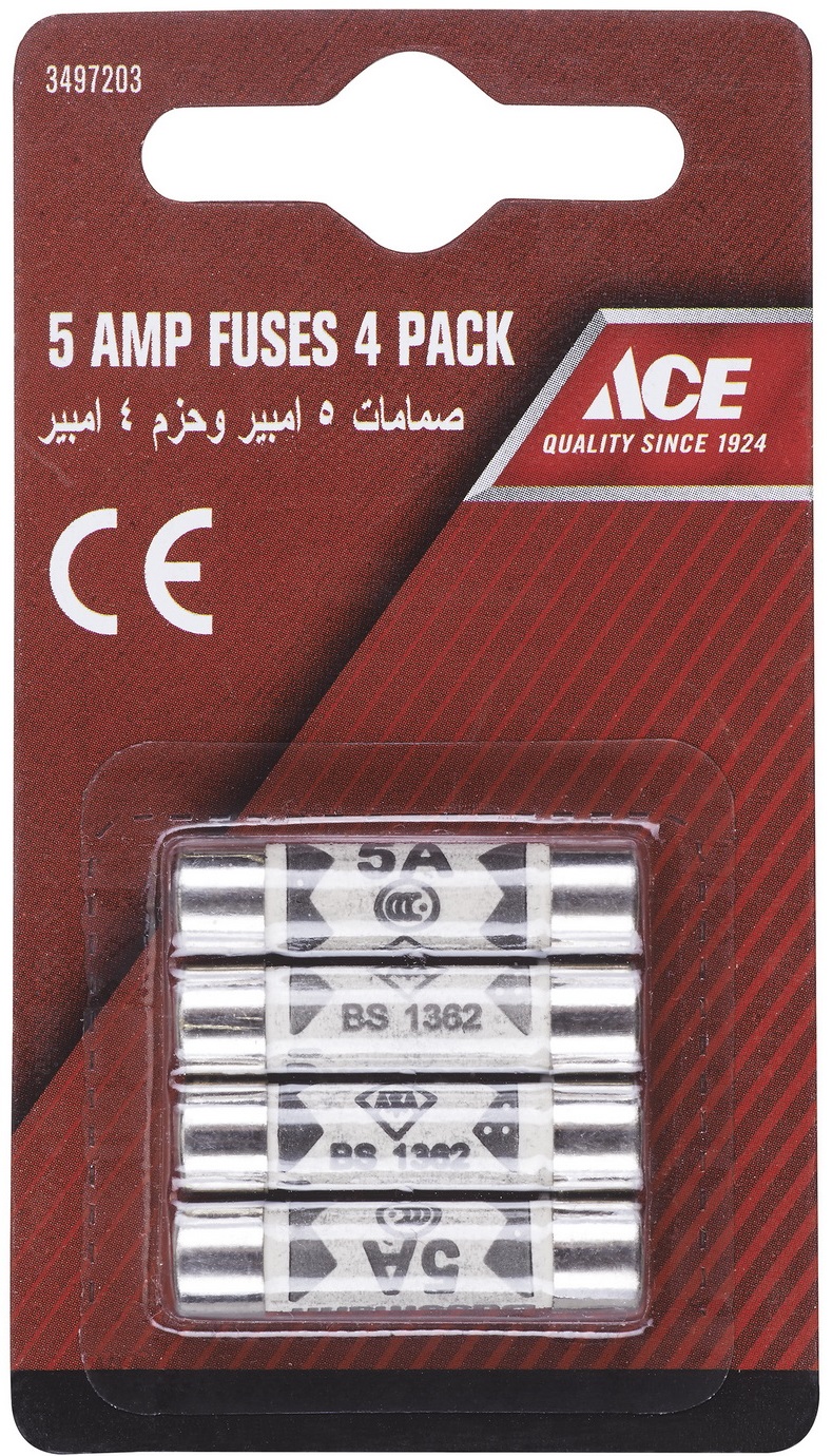 ايس فيوزات، 5 امبير، عبوة من 4 FUSE5-AS