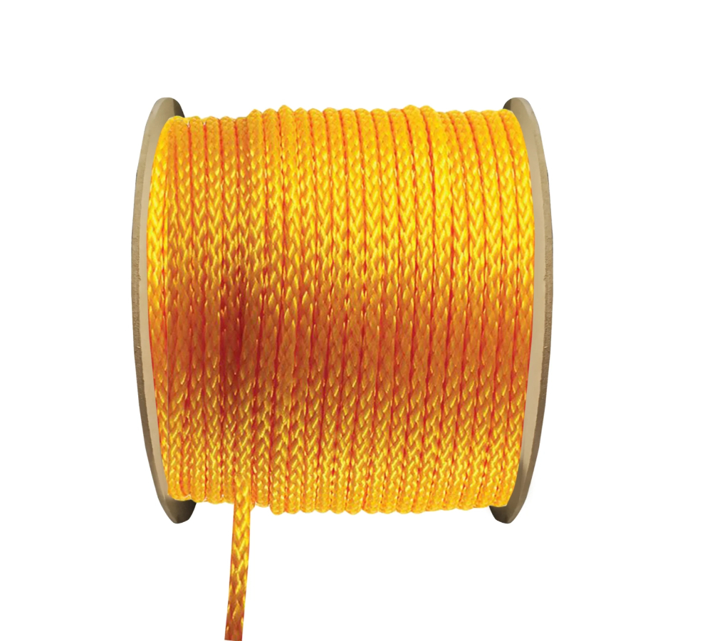 Ace Hollow Braided Rope, 6.4 mm x 305 Mtrs, Polypropylene, Working Load 45.36 kg. Yellow 176163