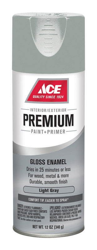 Ace Premium Light Gray Gloss Enamel Spray Paint 354 ml. I11964017