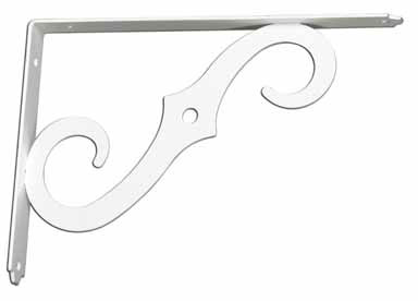 Ace 10 inch x 7 inch Ornamental Shelf Bracket, Steel, White 5603071