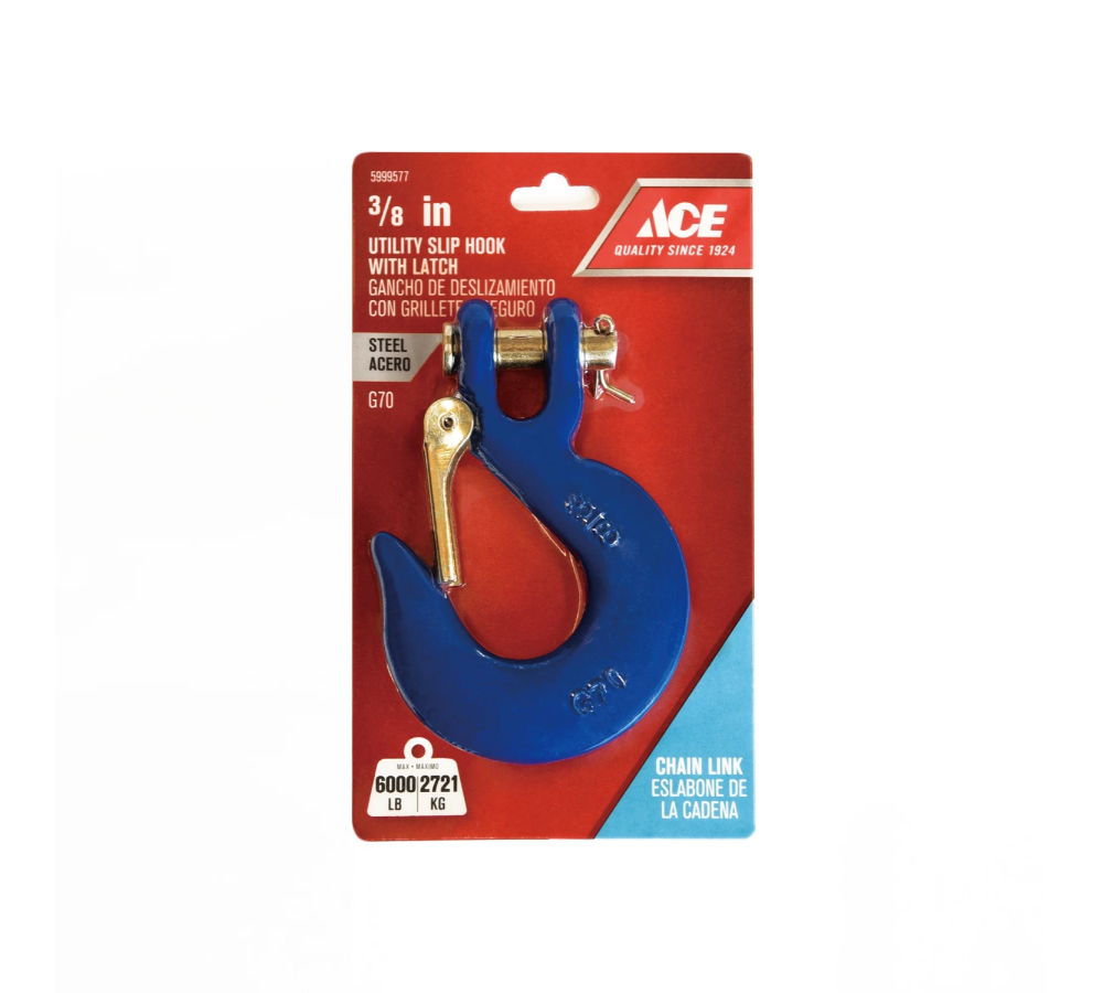 Ace Utility Slip Hook With Latch, 3/8 inch, Capacity 2721 KG, Steel Grade 70 AC5538701