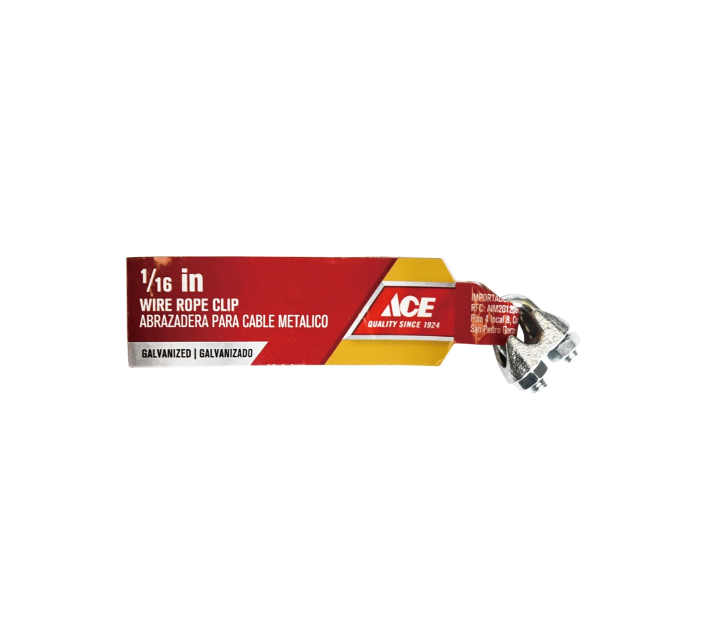 Ace Wire Rope Clip, 1/16 inch, Galvanized AC54626272