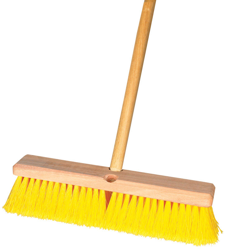 Ace Multi-Surface Push Broom, 14 inch Width, Synthetic Bristles, Yellow 00511ACE