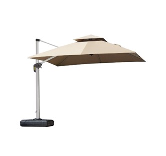GARDEN UMBRELLA 3X3 M, BROWN W/BASE HY-058