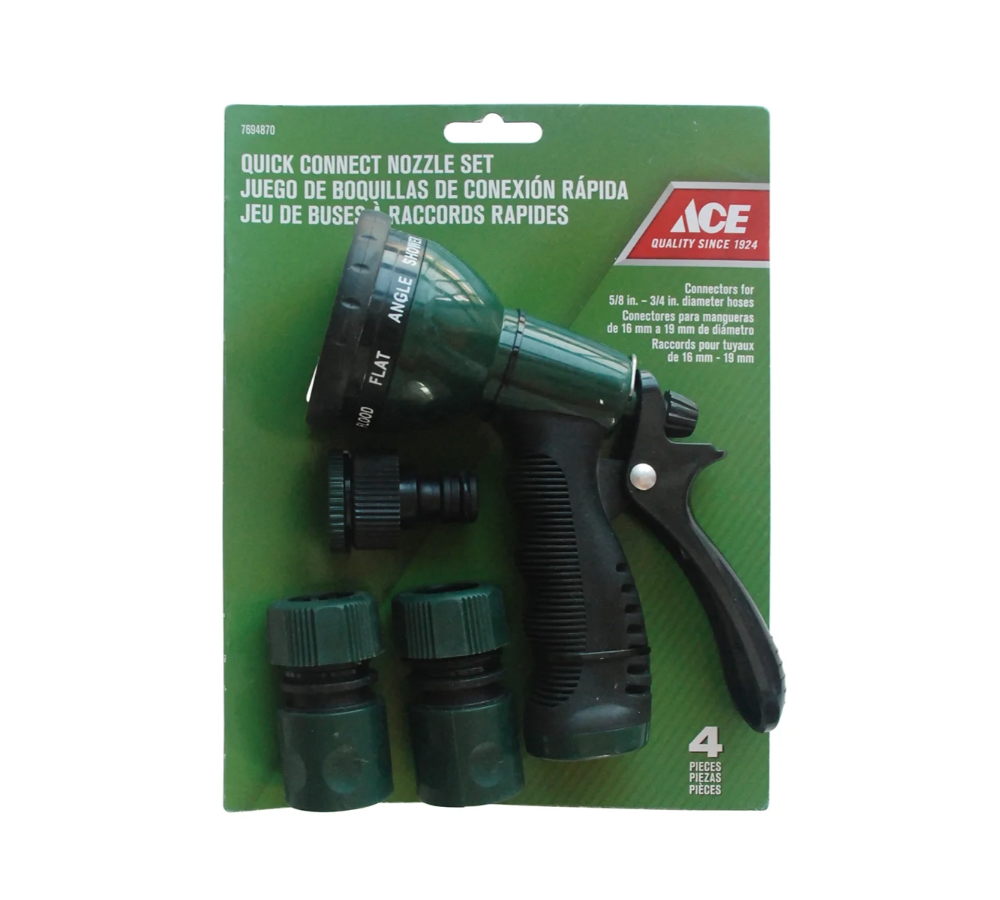 ace Ace Quick Connect Nozzle Set 16 Diameter Hoses Plastic JY1870 16-19mm 250 g size: 16-19mm | weight: 250g